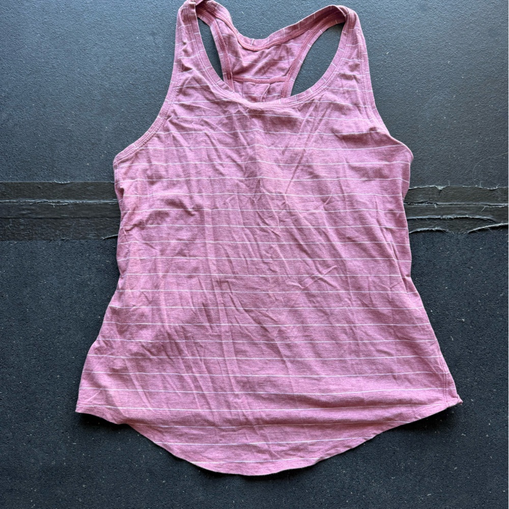 Pink stripe lululemon tank